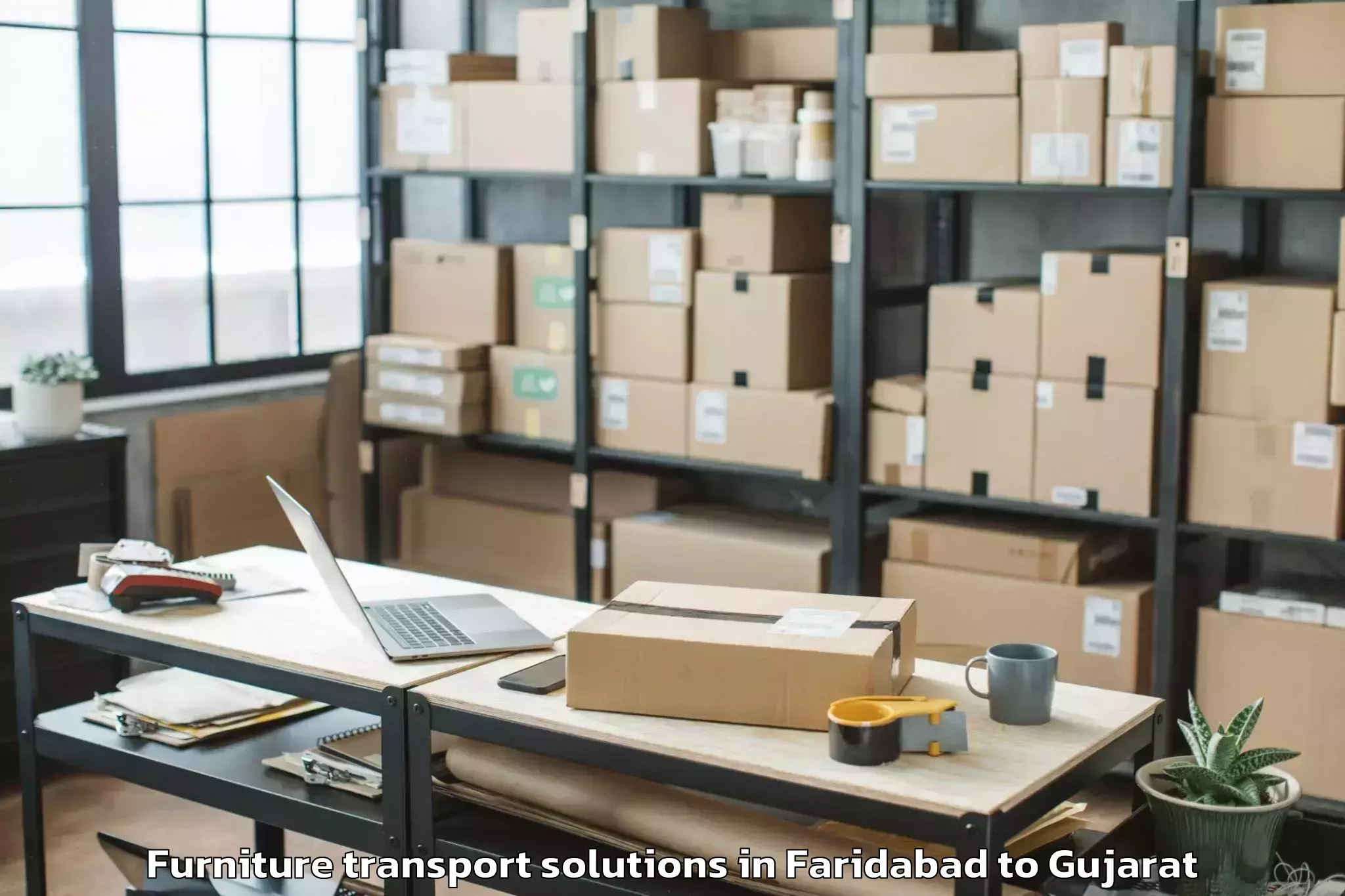 Reliable Faridabad to Olpad Furniture Transport Solutions